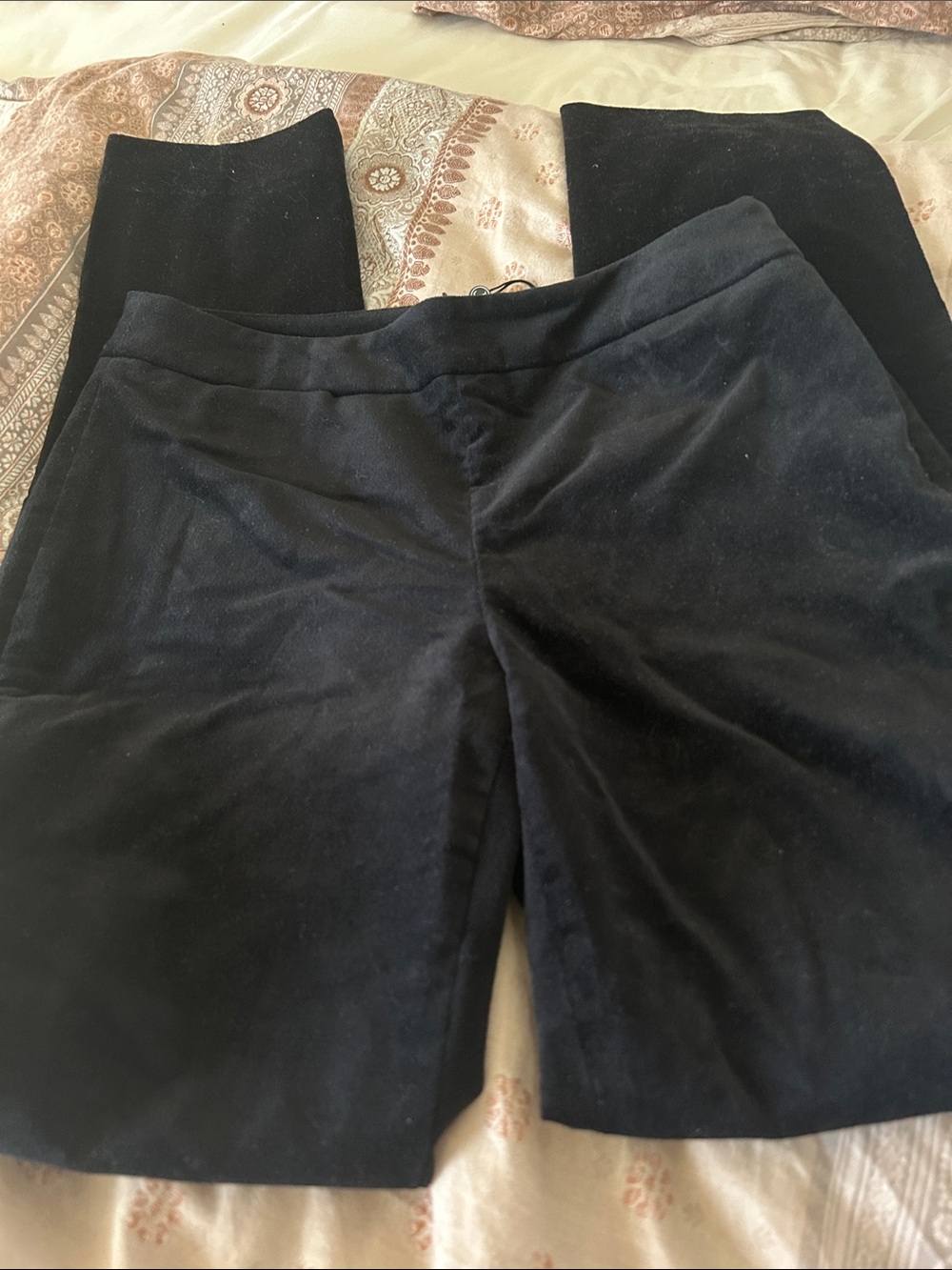 Black Stretch velvet pants